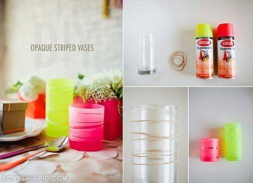 Opaque striped vases- Craft Tutorial Beautiful & Simple DIY Home Decoration Step by Step Tutorials