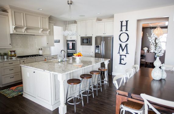 Home letters on the kitchen wall