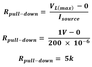 Formula for Finding value of Pull-down Resistor