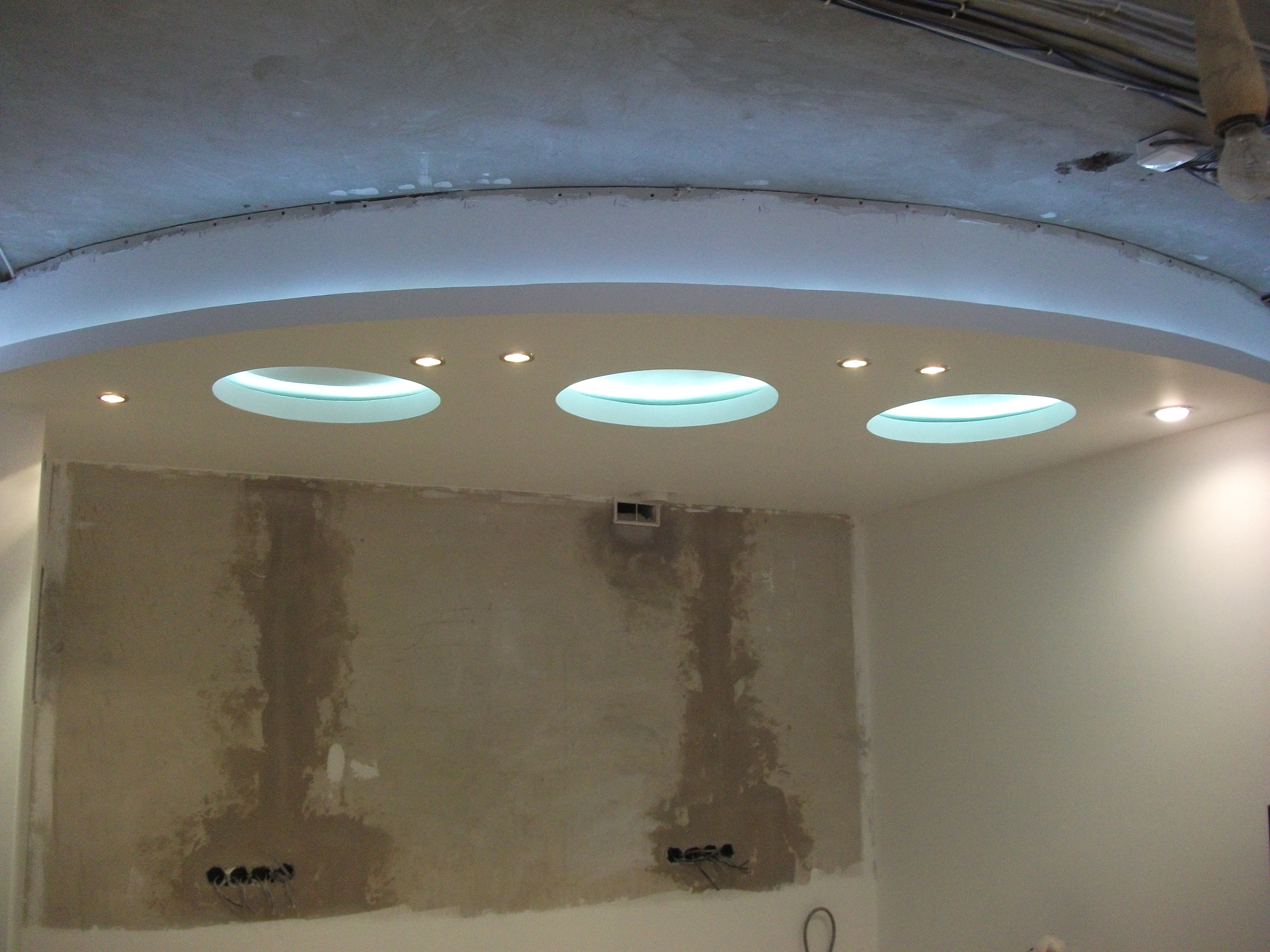 Потолок из гипсокартона с подсветкой двухуровневый фото