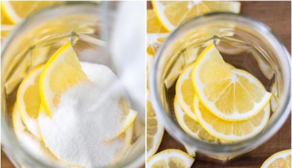 протереть лимон с сахаром