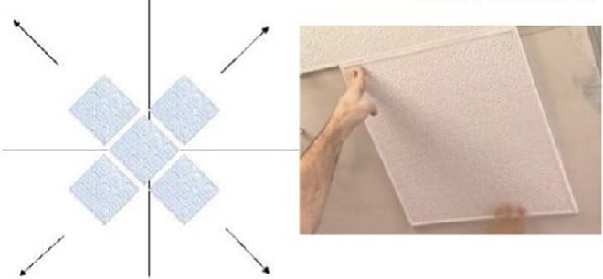 Как клеить ровно потолочную плитку на неровный потолок