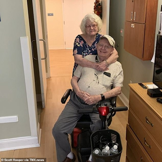 Sam and JoAnn are pictured before coronavirus restrictions forced them to stay apart. The couple came to be known as the 