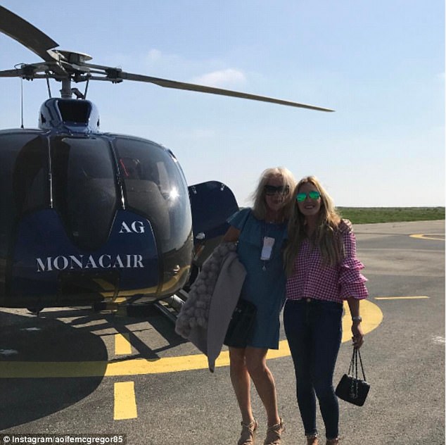 The sisters waiting to board a private helicopter flight to ferry them away from Monaco&nbsp;