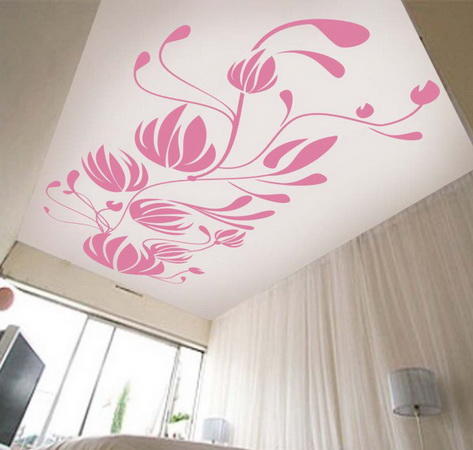 Самый простой рисунок на потолке сможет оформить даже начинающий художник