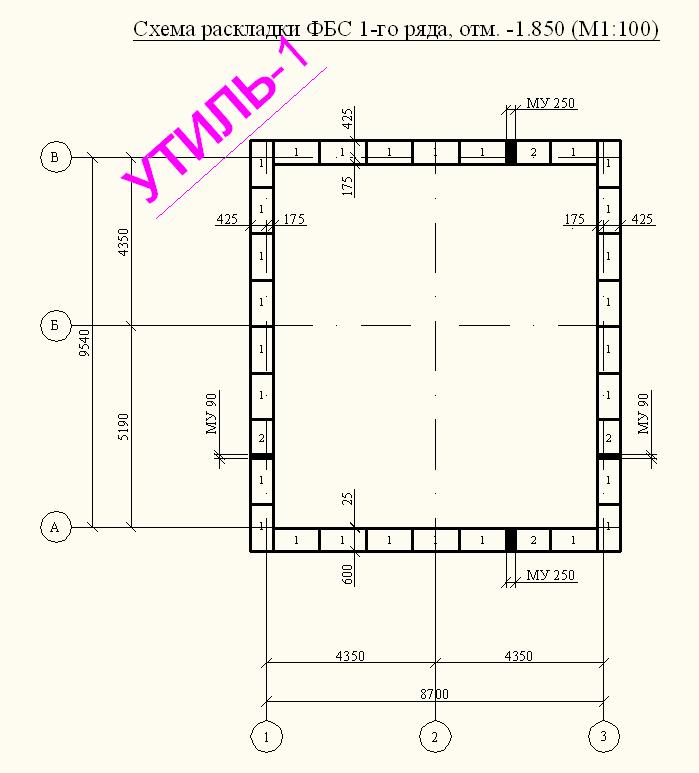 Как разложить фундаментные блоки на чертеже