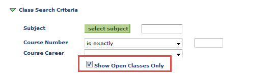 show open classes only