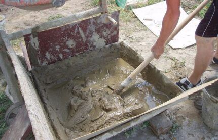 Замешивание бетонного раствора
