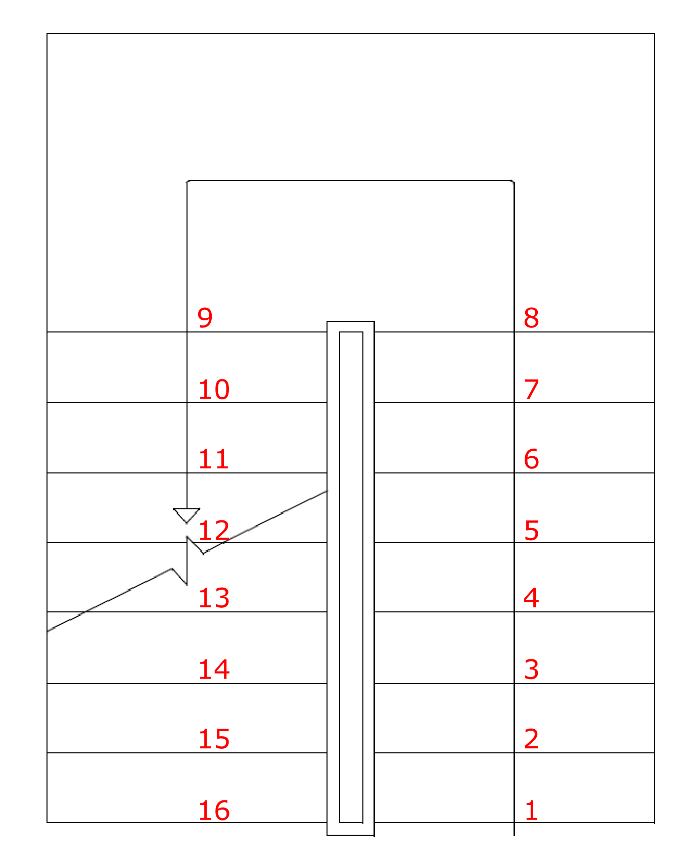 Stairs plan with numbered stairs