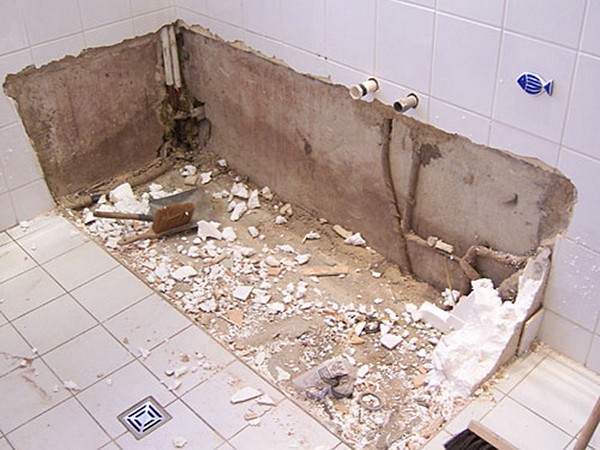 последовательность ремонта в ванной демонтаж фото