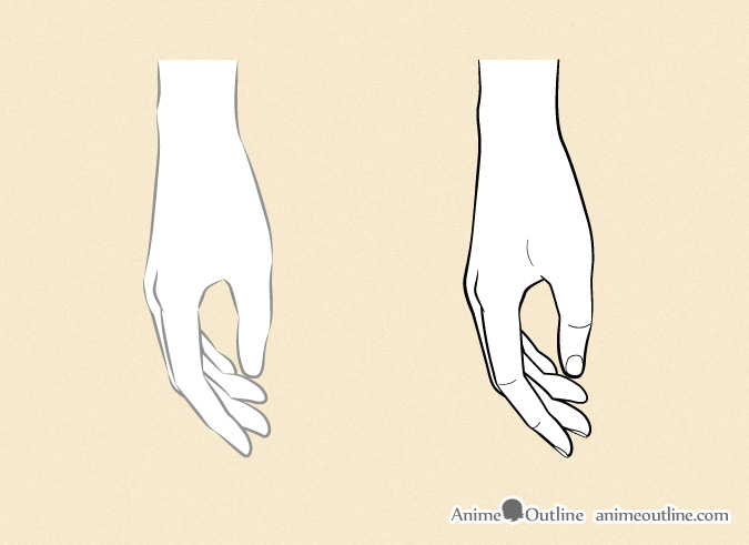 Drawing anime hands side view