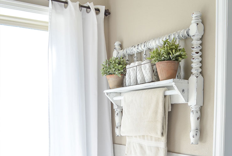 bed frame towel bar