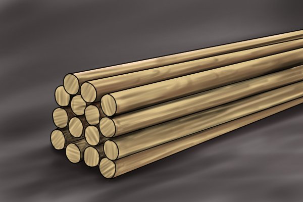 Dowel rods for use in woodworking